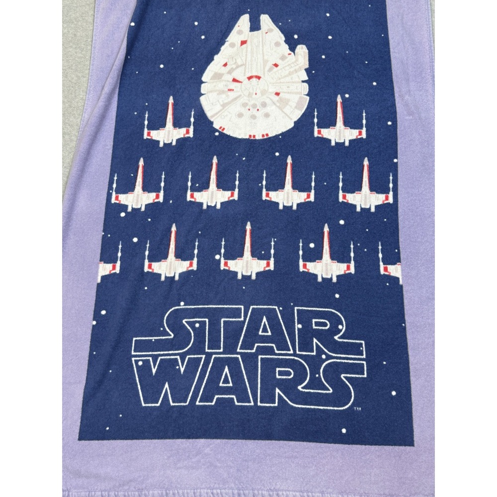 Pottery Barn Kids Star Wars Millennium Falcon X-Wing Beach Towel Navy Purple